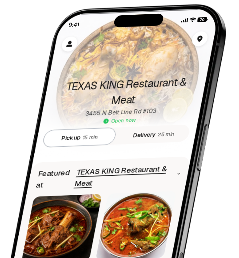 TEXAS KING Restaurant & Meat app preview