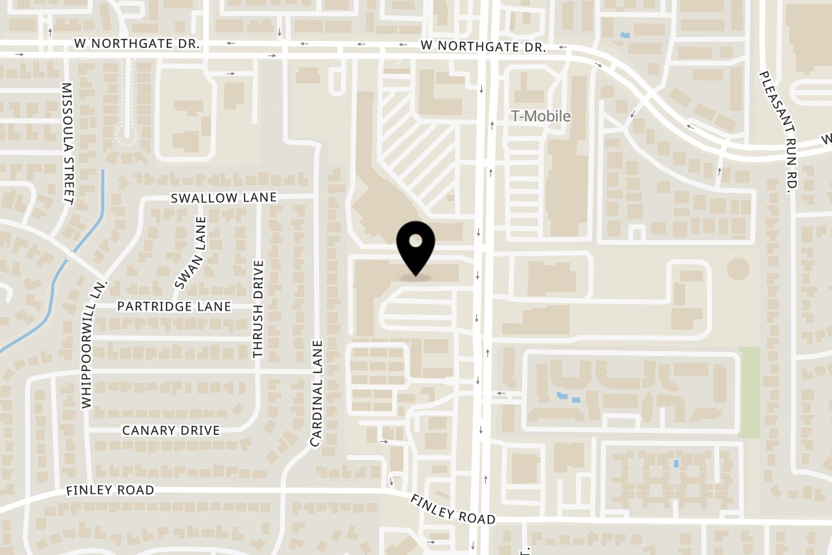 Map showing the location of TEXAS KING Restaurant & Meat on 3455 N Belt Line Rd #103 in Irving